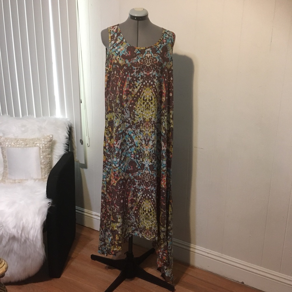 Pure sage high low  sleeveless  dress.